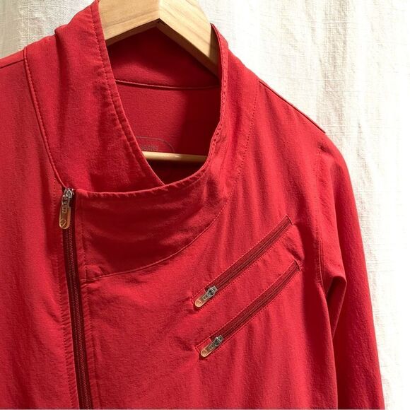 Oiselle Tracker Moto Jacket size 2 red coral - Picture 5 of 12